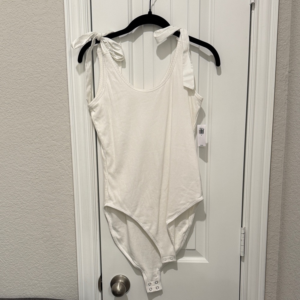 Old Navy White Ribbed Bodysuit